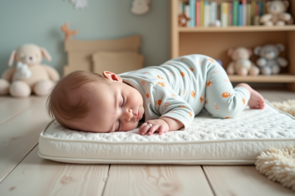 Nourrisson de 10 mois dormant paisiblement dans une nurserie chaleureuse