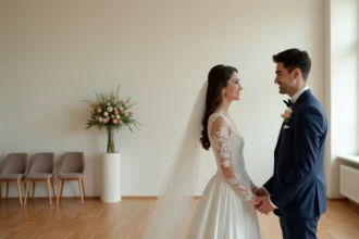 Célébration d'un mariage avec témoins devant l'officier d'état civil