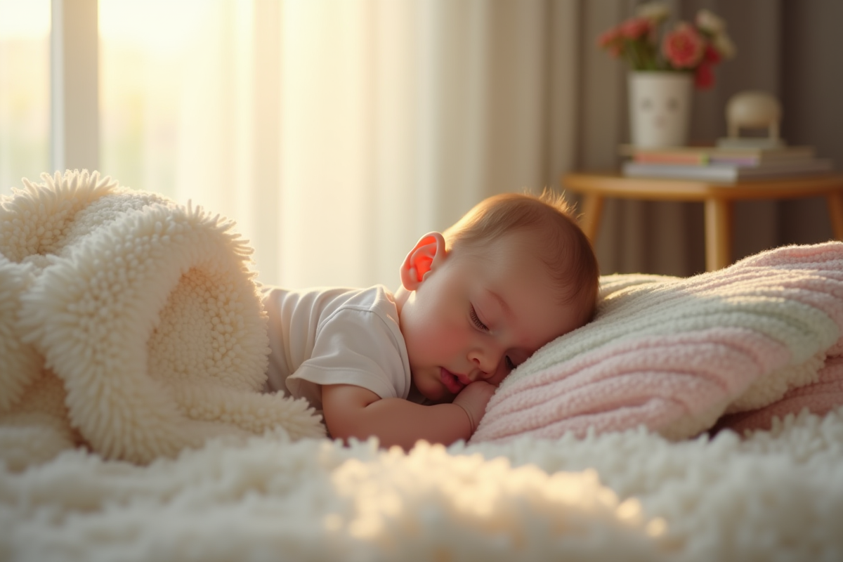 Parent couchant tendrement son bébé dans un salon lumineux