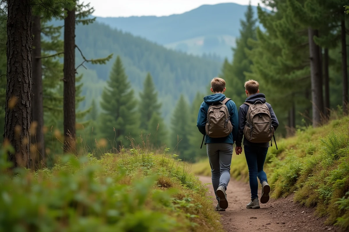 Adolescents en randonnée dans la Forêt-Noire du Bade-Wurtemberg pendant les vacances scolaires allemandes 2026