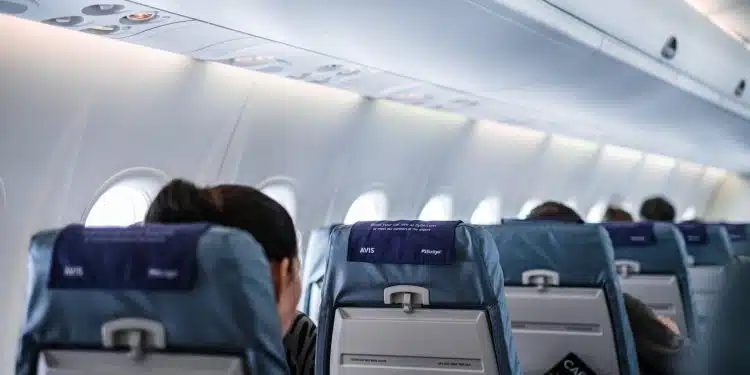 people sitting on gray and white airplane seats