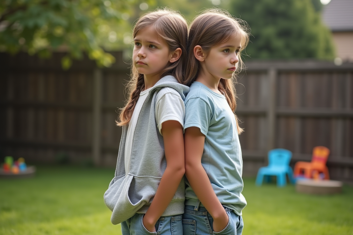 Deux jeunes soeurs adolescentes dans un jardin en été